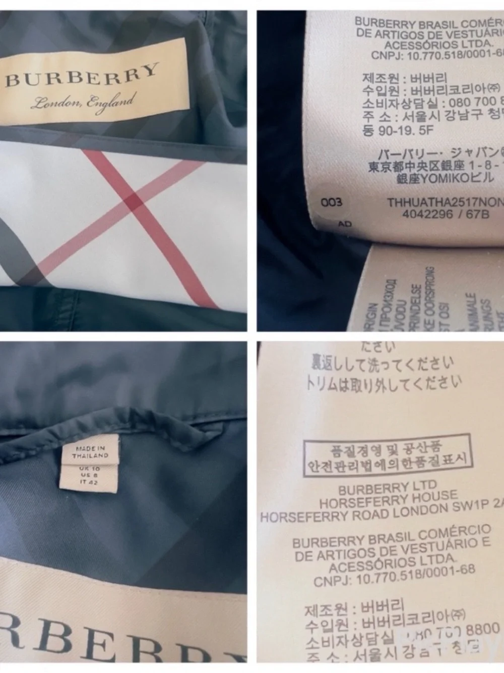 Burberry Classic Double Breasted Trench Raincoat Iconic Navy Polyamide SZ 4 - Picture 8 of 14
